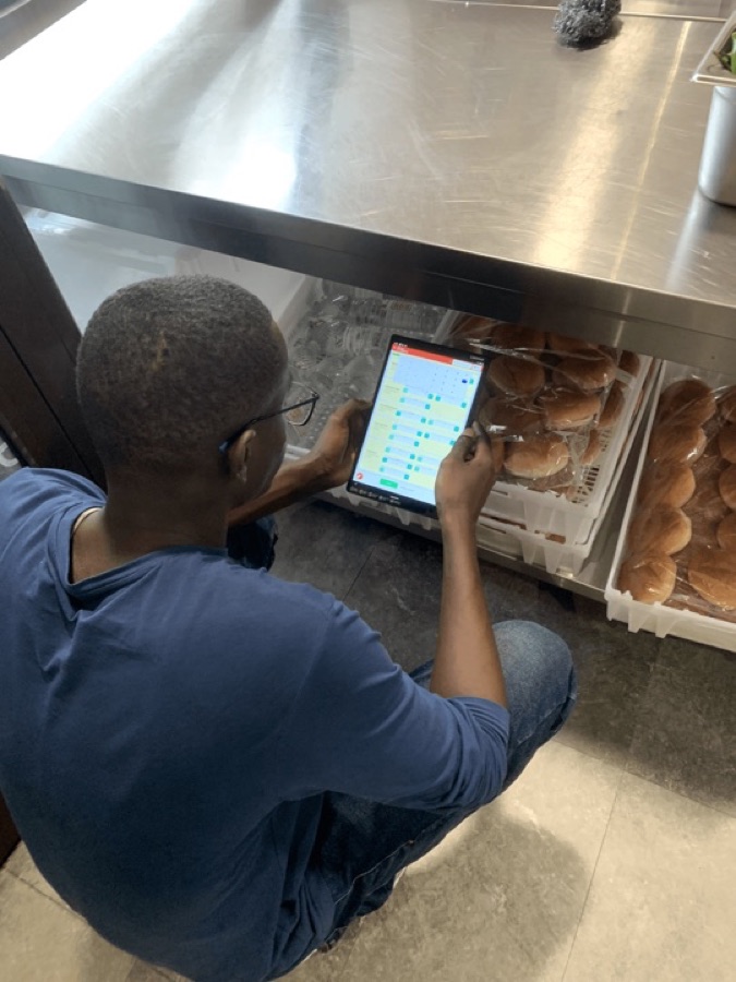 Taster's Click & Collect app running on a tablet in a kitchen